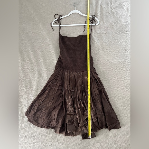 🆕 Free People Maya Strapless Brown convertible midi Dress or skirt size medium - Picture 8 of 14